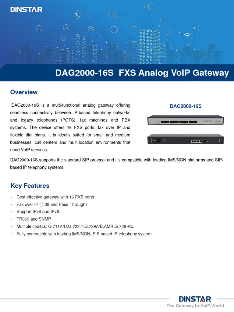 DAG2000-16S VoIP Gateway Overview | PDF | Computers