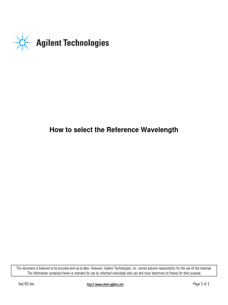 how to select reference wavelength PDF