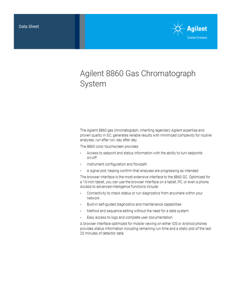 datasheet-8860-gas-chromatograph-5994-0453en-agilent | PDF