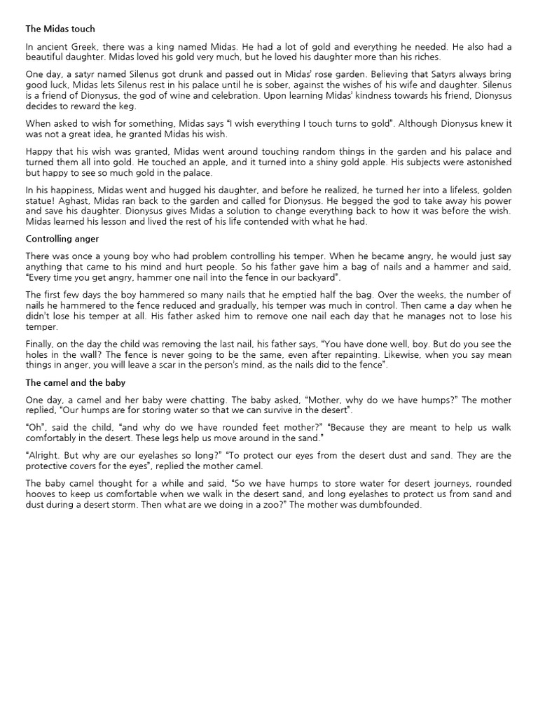 Fable Short Stories | PDF | Dionysus