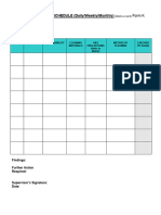 Form K - Cleaning Schedule (Blank)