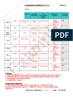 Form K Example Cleaning Schedule