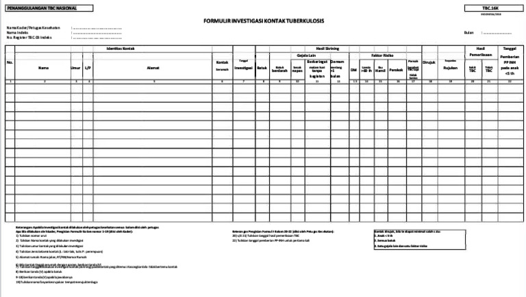 PDF Form 16k Kontak TBC | PDF