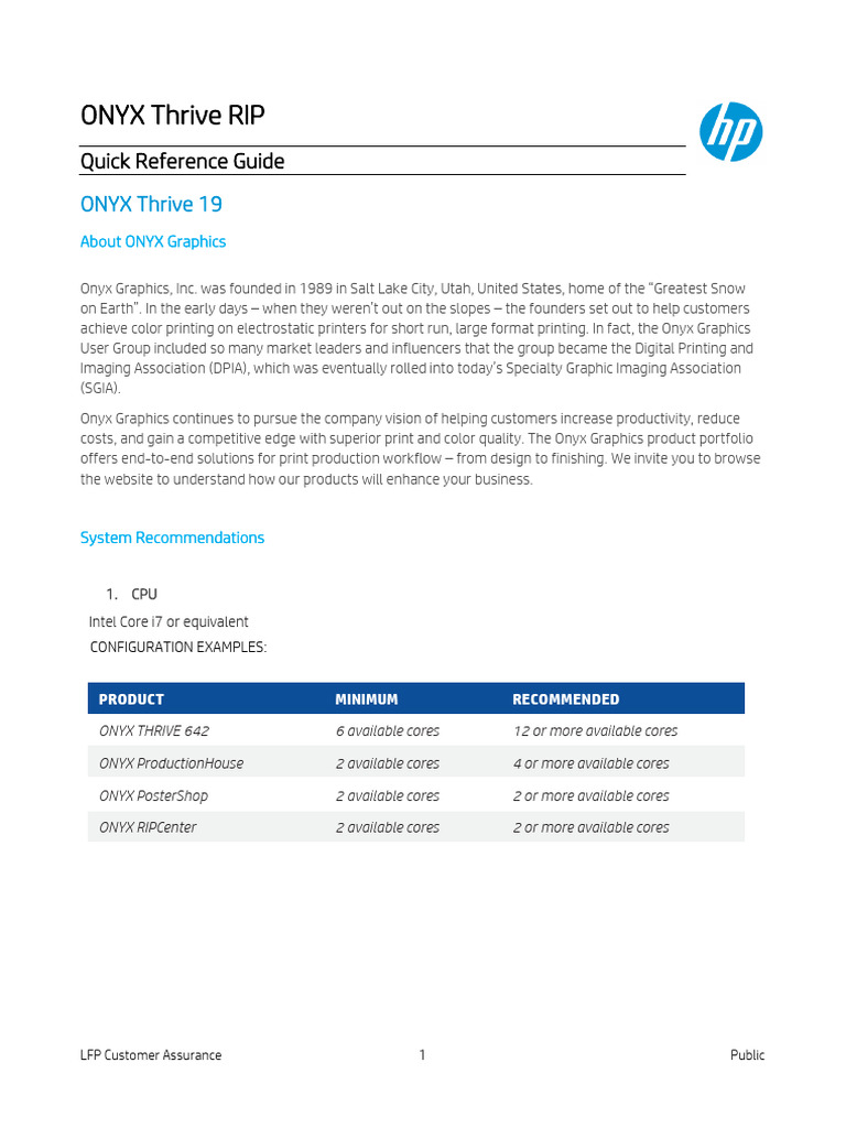 ONYX Thrive RIP Quick Reference Guide | PDF | Operating System ...