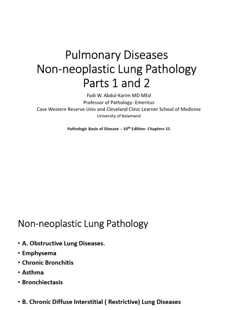 Overview of Obstructive Lung Diseases | PDF | Chronic Obstructive ...