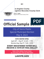 2023 Special Election Sample Ballot