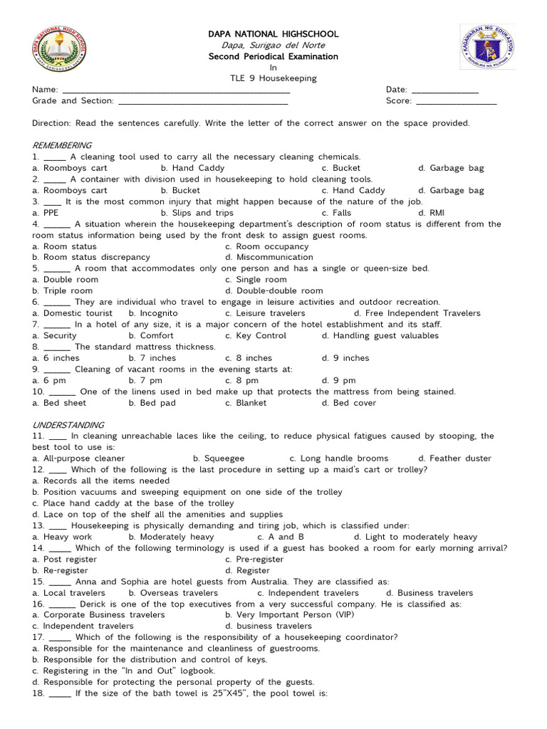 Housekeeping 9 | PDF | Housekeeping | Home