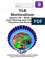 TLE - 9 (HORTICULTURE) - q3 - CLAS1 - Land Clearing and Cultivation Practices and Procedures - v2 (FOR QA) - Liezl Arosio