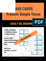 Task Cards Present Simple Tense