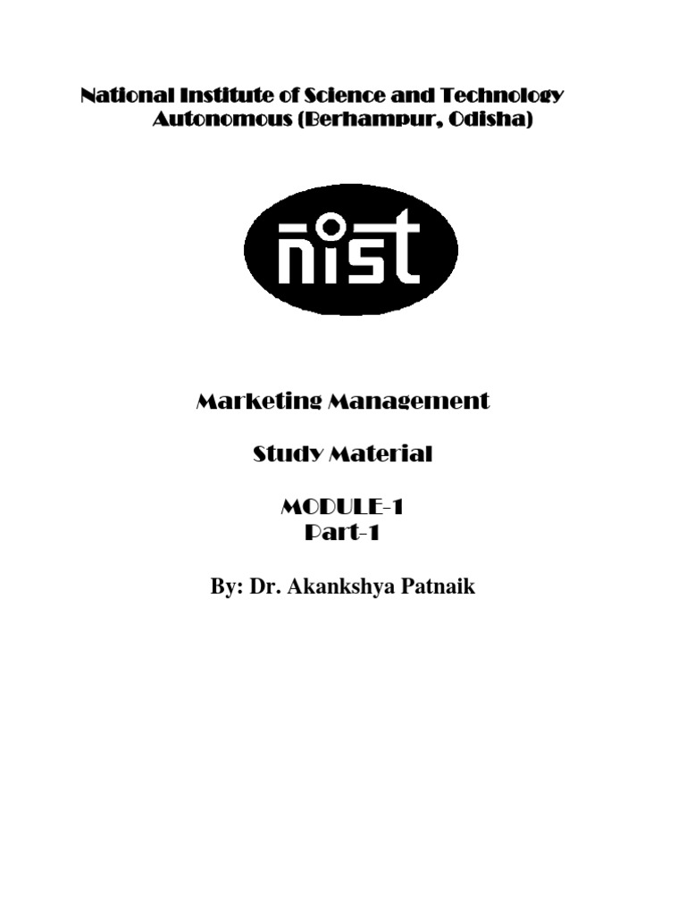 MM MBA Study Material M1P1 | PDF