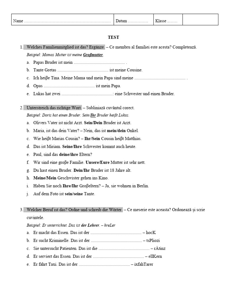 TEST MODUL 1 6B Numere | PDF