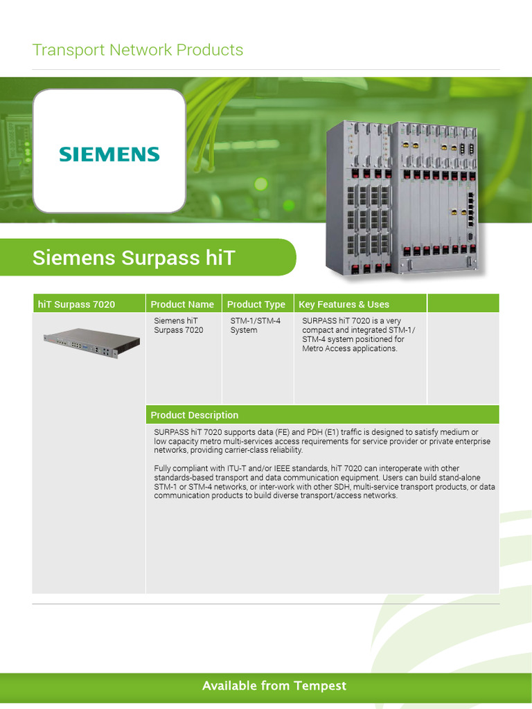 Siemens hiT Surpass 7080 Overview | PDF | Information And ...
