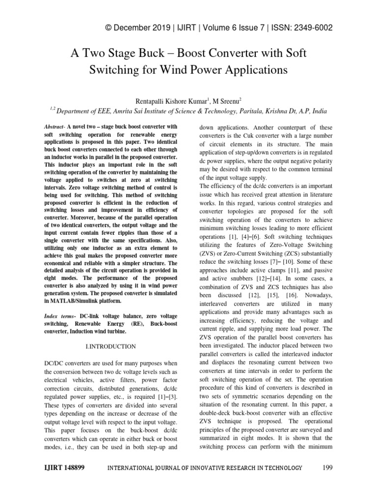 A Two Stage Buck Boost Converter With So | PDF | Electrical Network ...