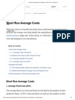Short Run Average Costs - Marginal Cost, AFC, AVC, Formulas, Etc