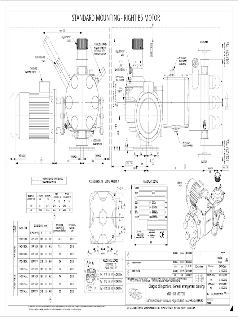 Diaphragm Pump Manual Drawing | PDF
