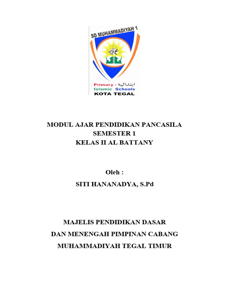Modul Ajar Pancasila Kelas 2 Semester 1 | PDF