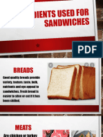 Ingredients Used For Sandwiches