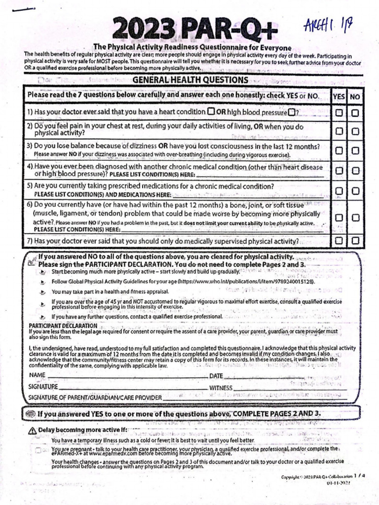 PathFit Form | PDF