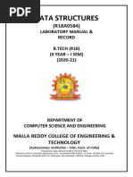 (R18A0584) Data Structures Lab Manual