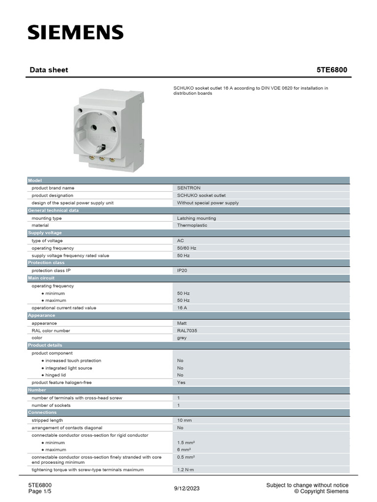 5TE6800 Datasheet en | PDF