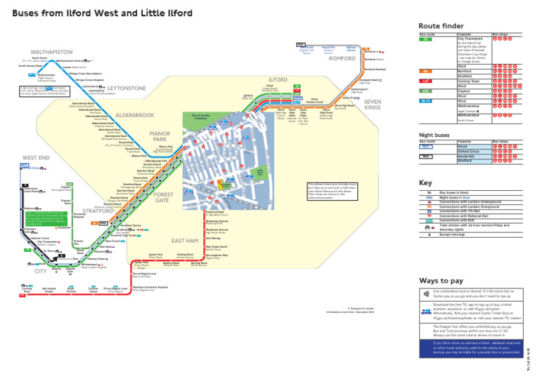Ilford West and Little Ilford A4 Download Free PDF London Routes