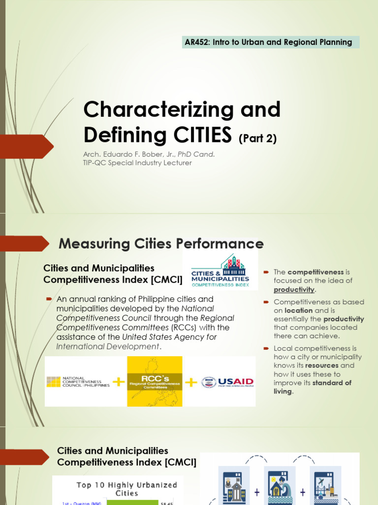 5 Characterizing And Defining Cities Part 2 Pdf Governance
