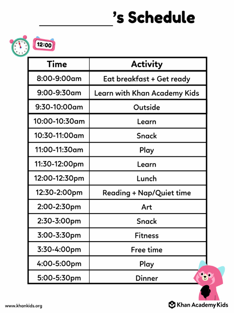 ReadyToUse Schedule Words | PDF