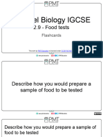 Flashcards - Food Tests - Edexcel Biology IGCSE