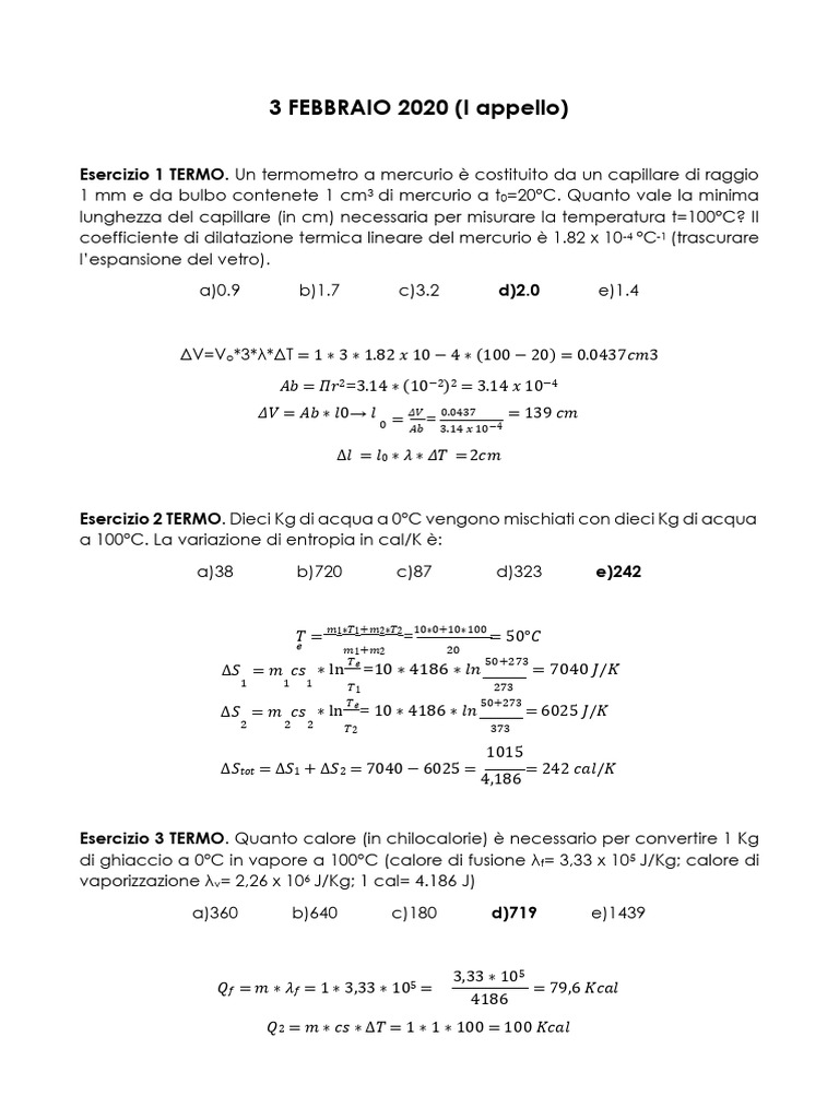Prova Scritta - 3 Feb 2020 | PDF