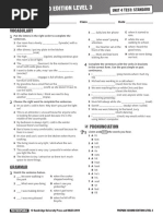 Prepare Level 3 Standard Test Unit 4