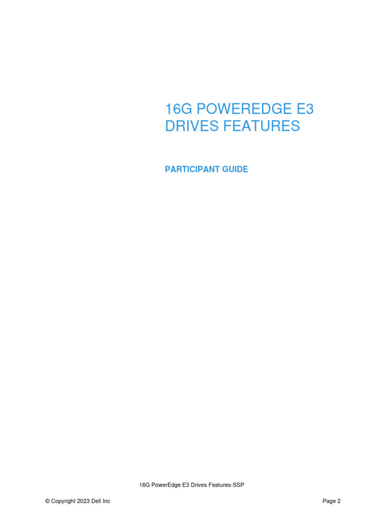 16G PowerEdge E3 Drives Features Participant Guide - pdf-1 | PDF ...
