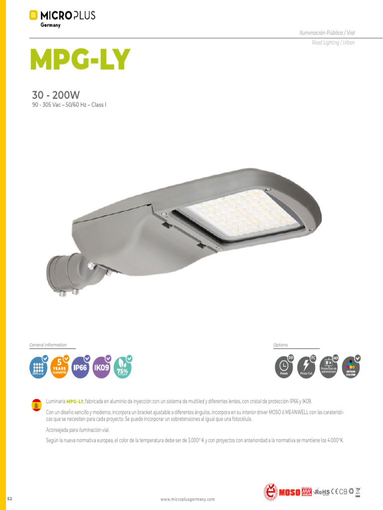 Luminaria MPG-LY pour éclairage public | PDF