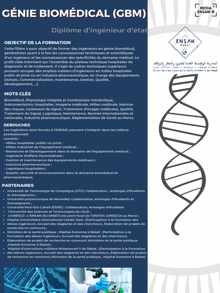 Formation en Génie Biomédical à l'ENSAM | PDF | Génie biomédical ...