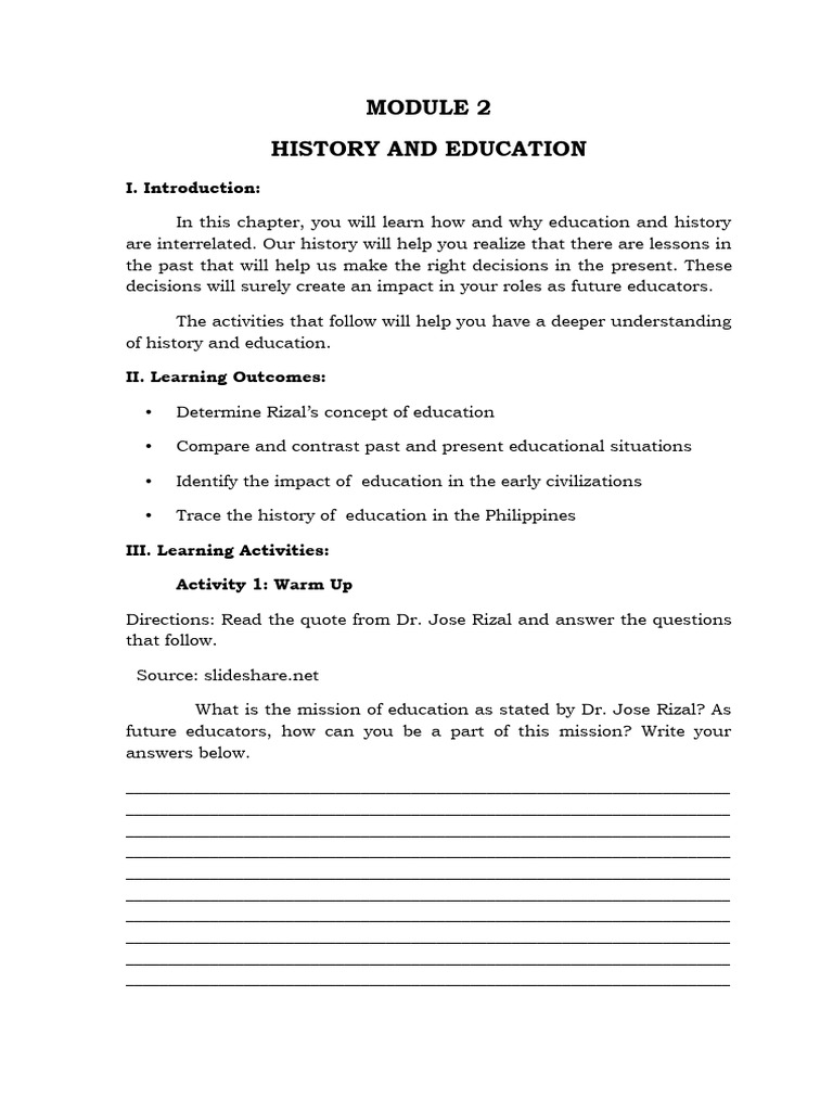 M2 History Education PDF Philippines Teachers