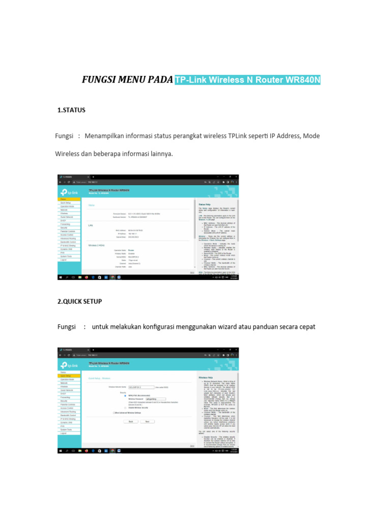 Fungsi Menu Pada Konfigurasi Router | PDF