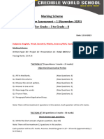 SA 1 Marking Scheme of SA 1