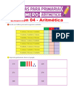 Examen 04 de Aritmética para Primero de Primaria