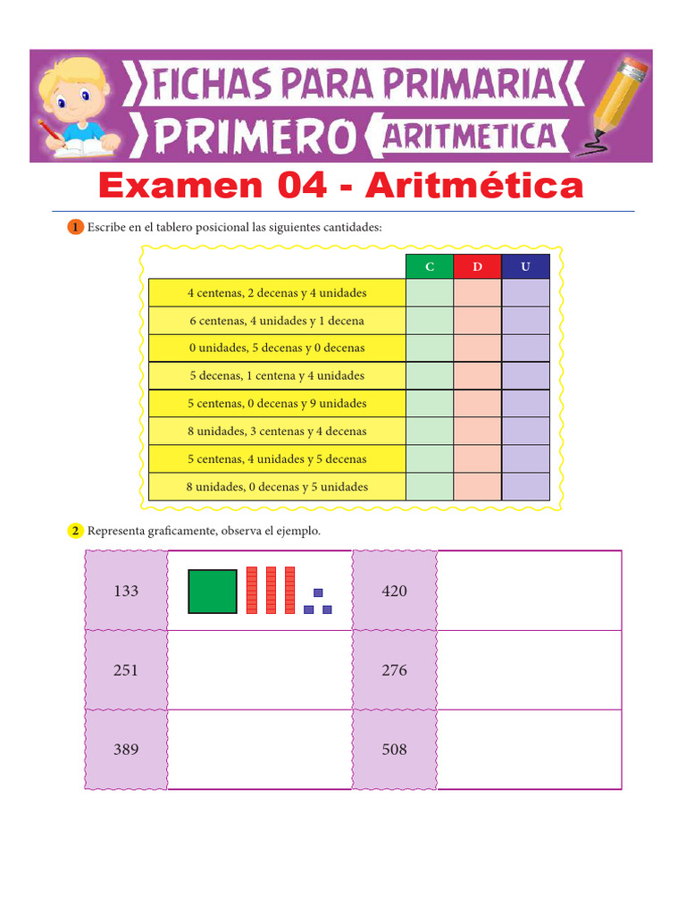 Ejercicios de Aritmética para Primer Grado | PDF
