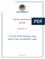 105-Exp#5 Curcuits With Resistors Only Ohms Law Kirchoffs Rules