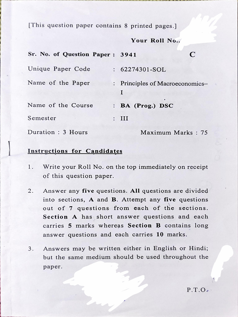 Question Paper | PDF