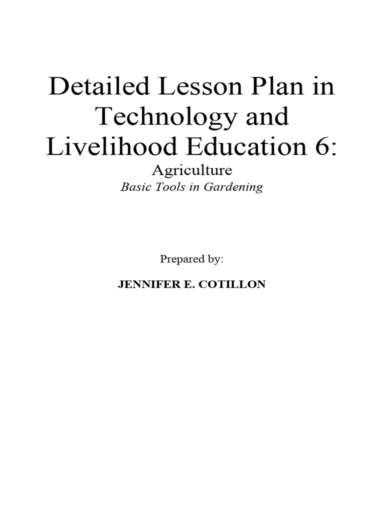 Detailed Lesson Plan in HELE PDF Sewing Lesson Plan