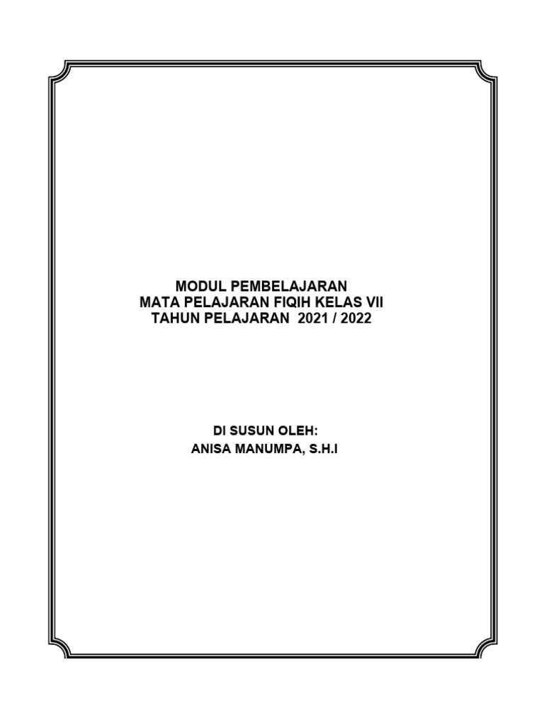 Modul Ajar Fiqih 2021 2022 Pdf
