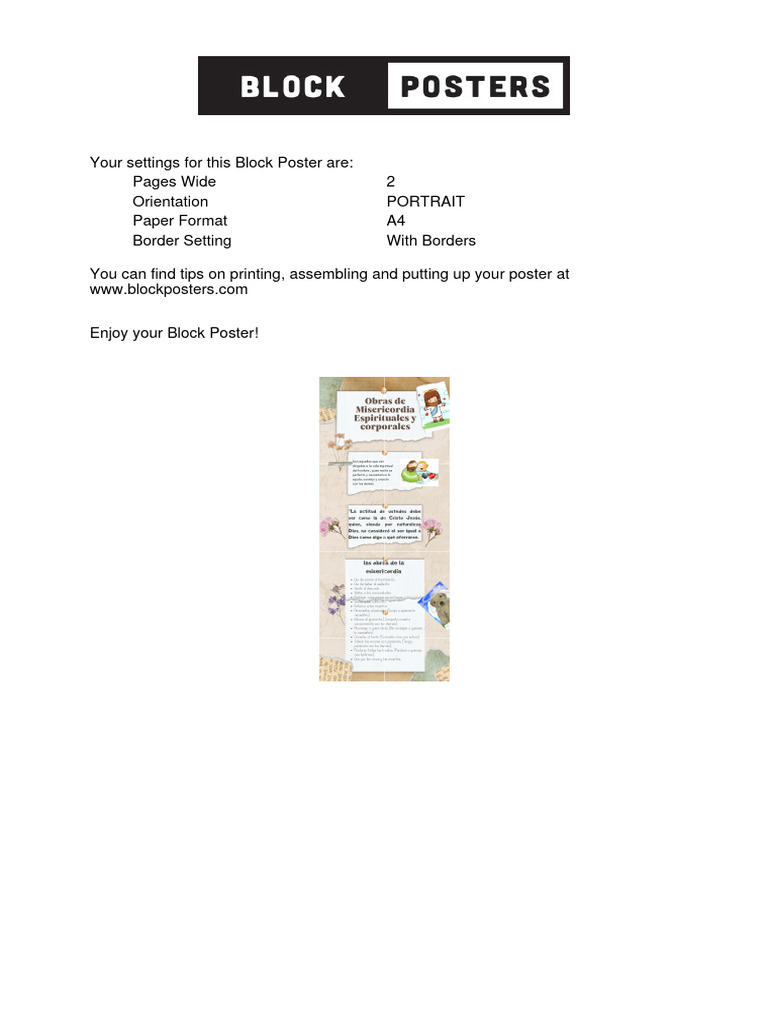 Block Poster Printing Settings Guide | PDF