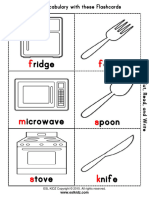 Kitchen Cut and Color Mini Flashcards