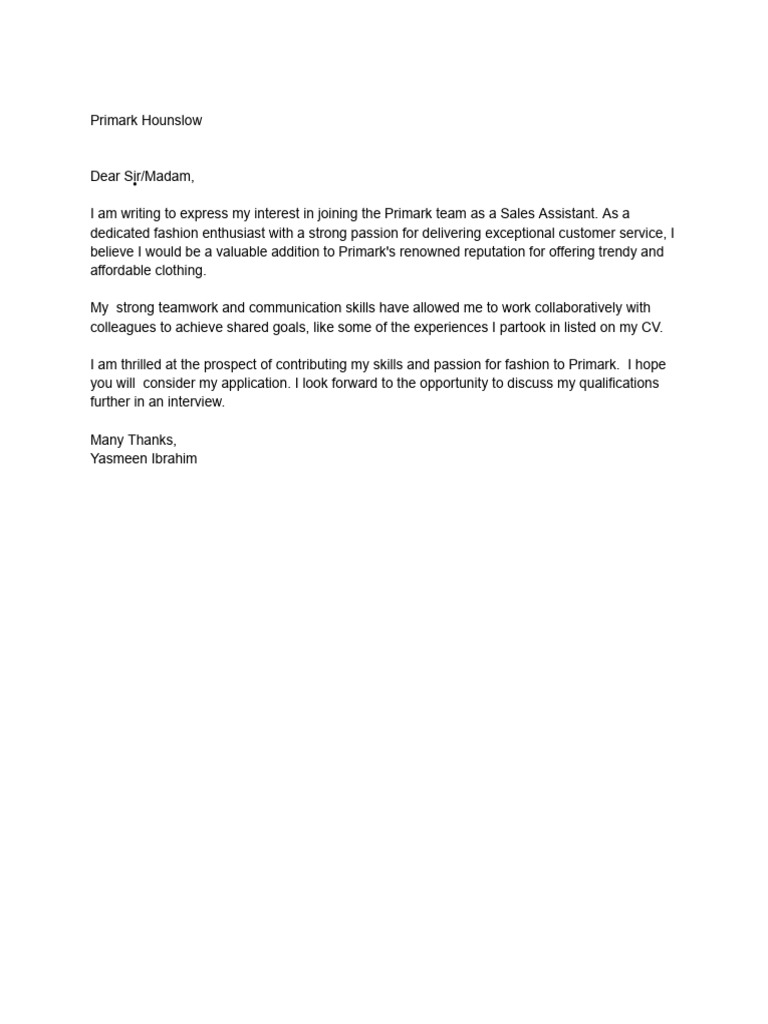 Cover Letter LIDL PDF