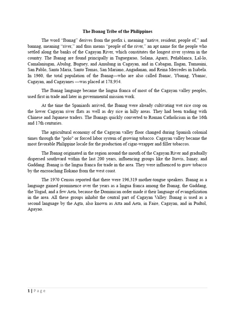The Ibanag Tribe of The Philippines PDF