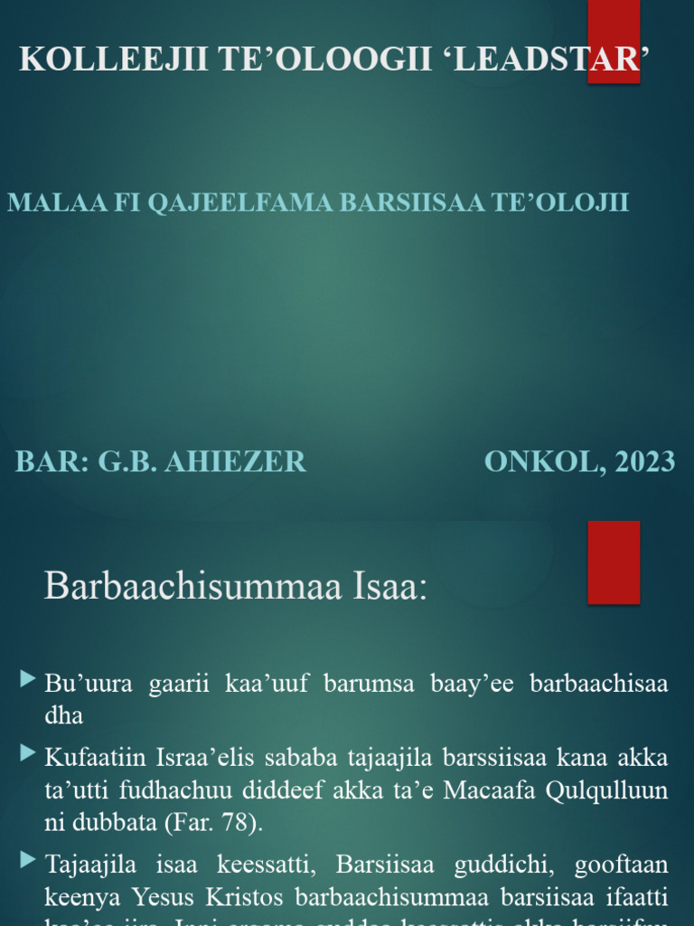 Mala Barsiisaa | PDF