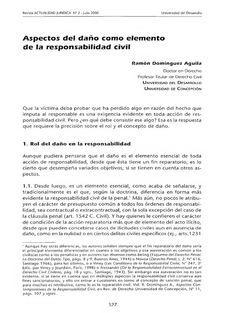 Daño en la Responsabilidad Civil | PDF | Propiedad | Derecho penal