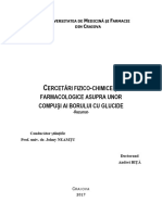 Cercetari Fizico-Chimice Si Farmacologice Asupra Unor Compusi Ai Borului Cu Glucide