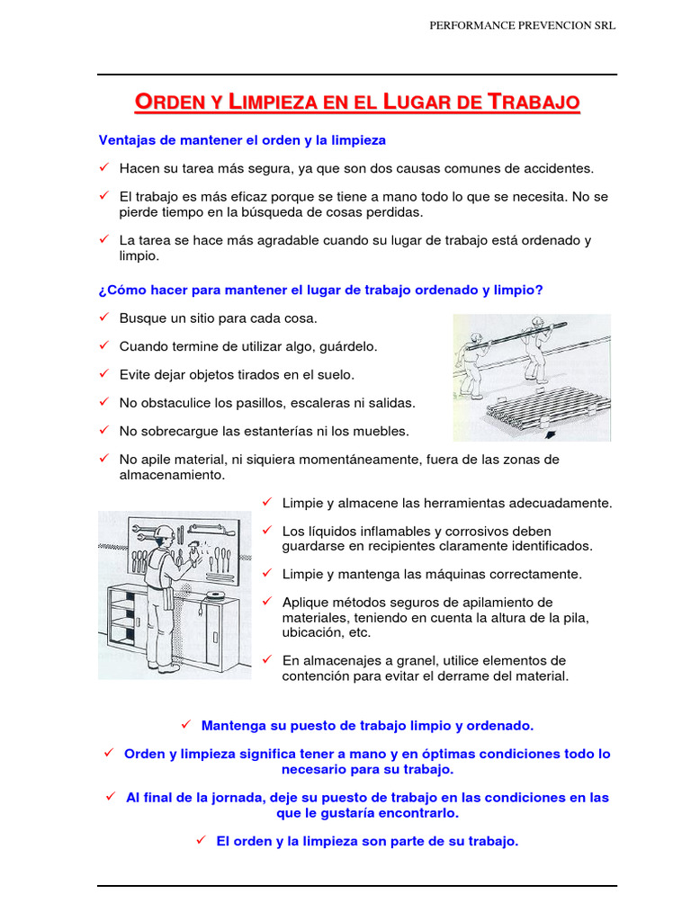Orden y Limpieza en el Trabajo | PDF